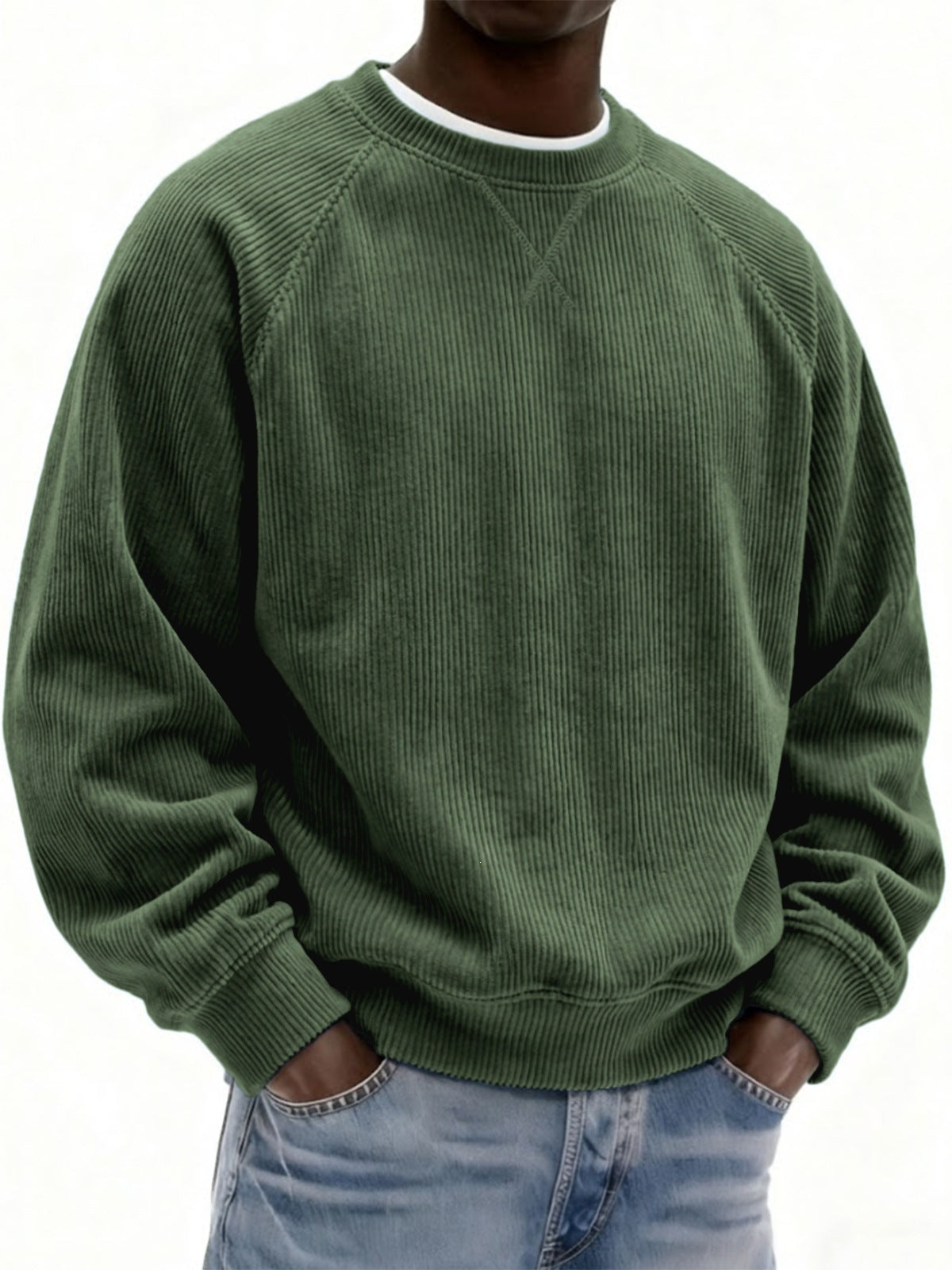 Men's Relaxed Corduroy Crewneck Pullover