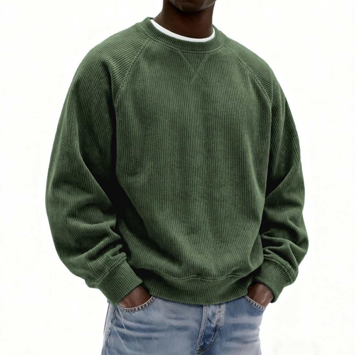 Men's Relaxed Corduroy Crewneck Pullover