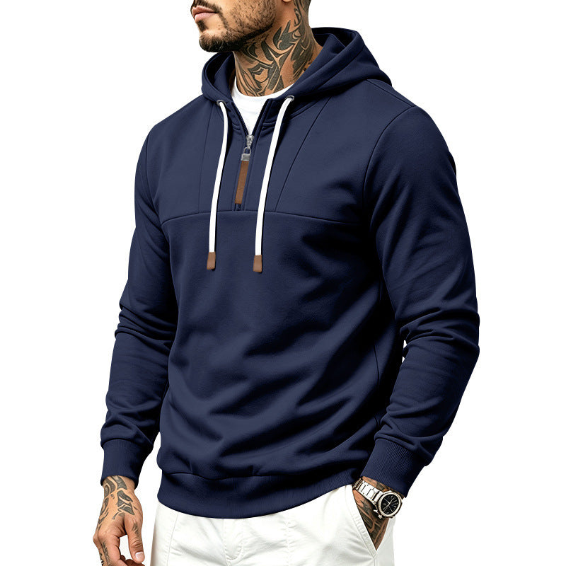 Men's half-zip hoodie in Navy