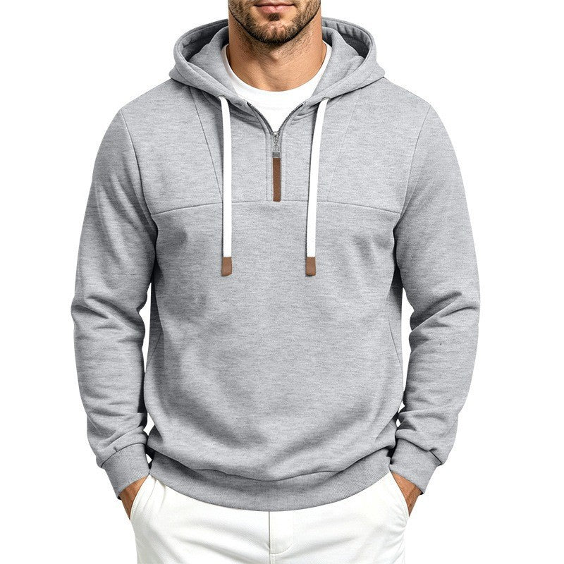 Men's quarter-zip pullover hoodie – detail