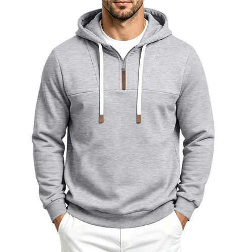 Men's quarter-zip pullover hoodie – detail