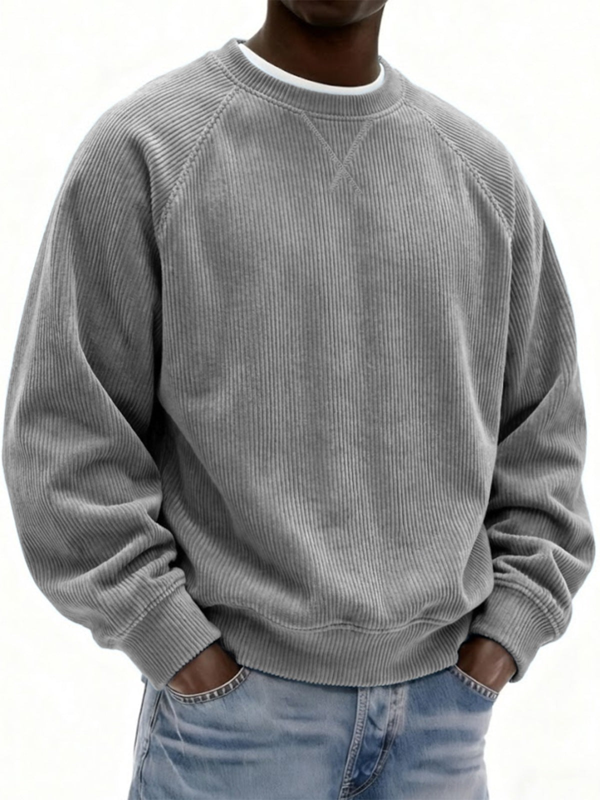 Men's Relaxed Corduroy Crewneck Pullover