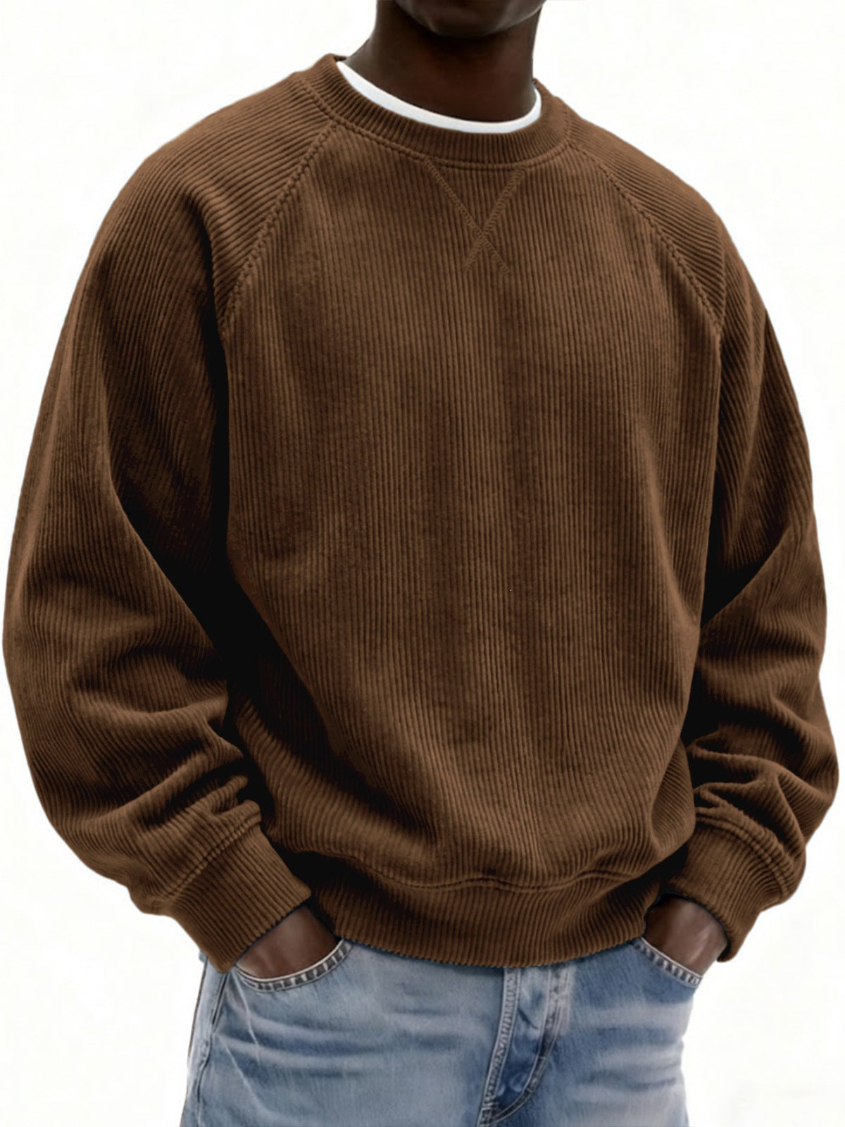 Men's Relaxed Corduroy Crewneck Pullover