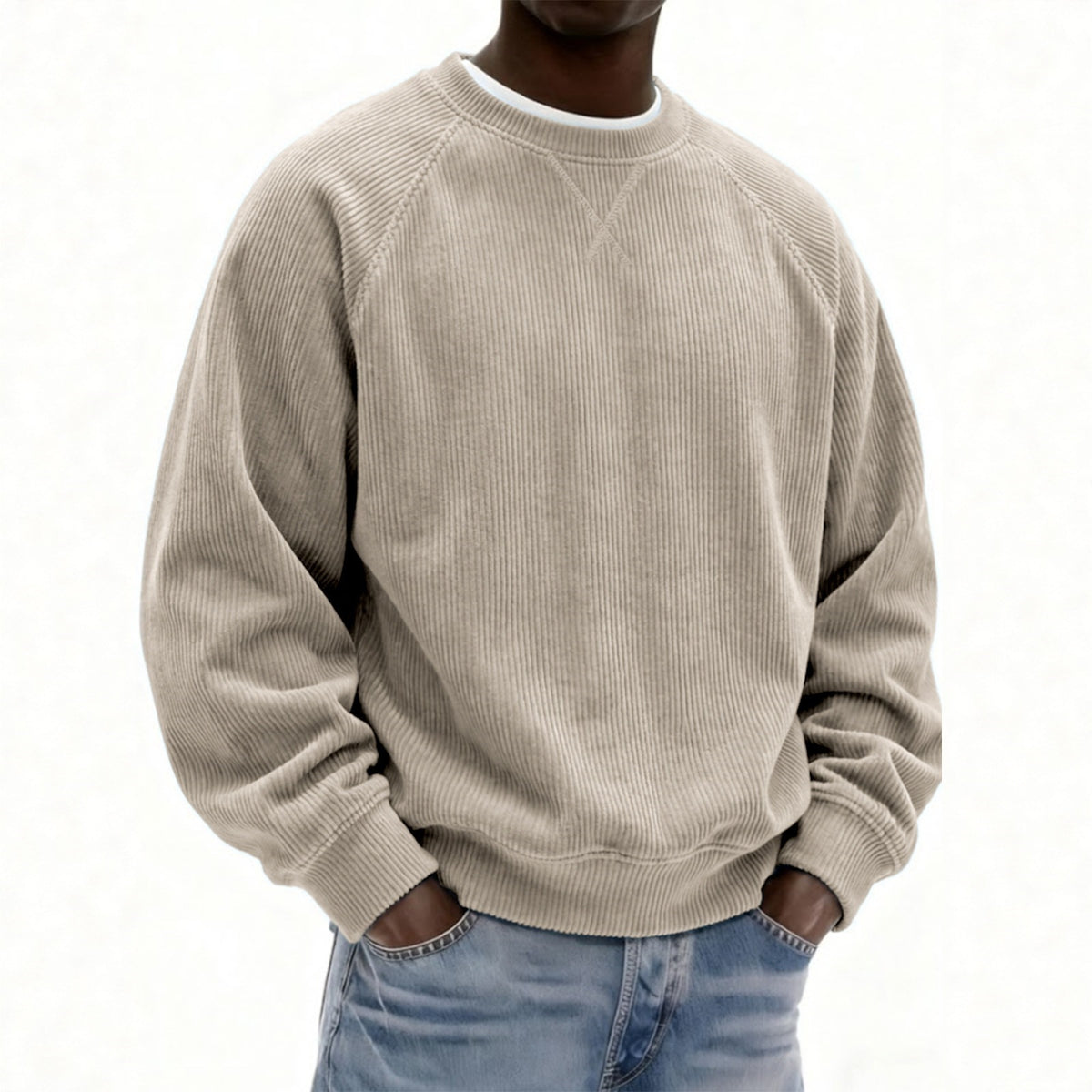Men's Relaxed Corduroy Crewneck Pullover