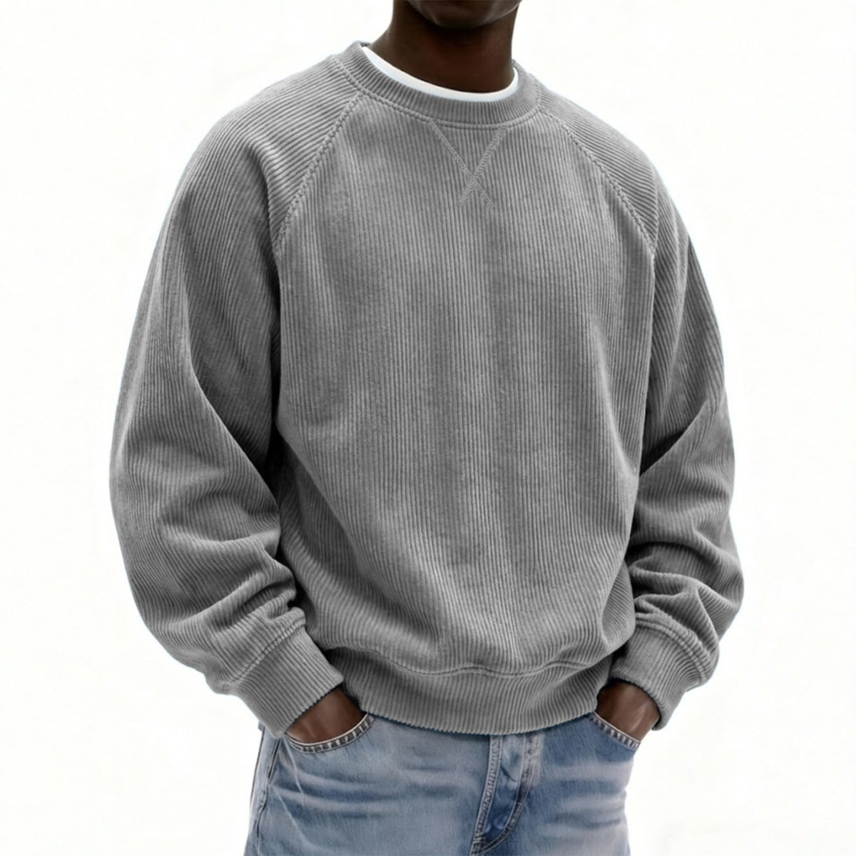 Men's Relaxed Corduroy Crewneck Pullover