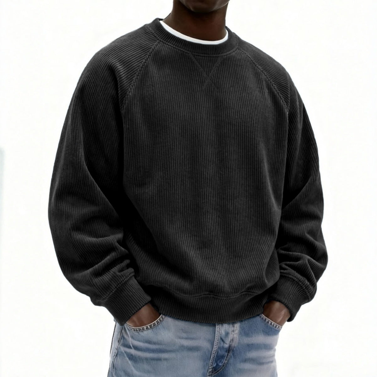 Men's Relaxed Corduroy Crewneck Pullover