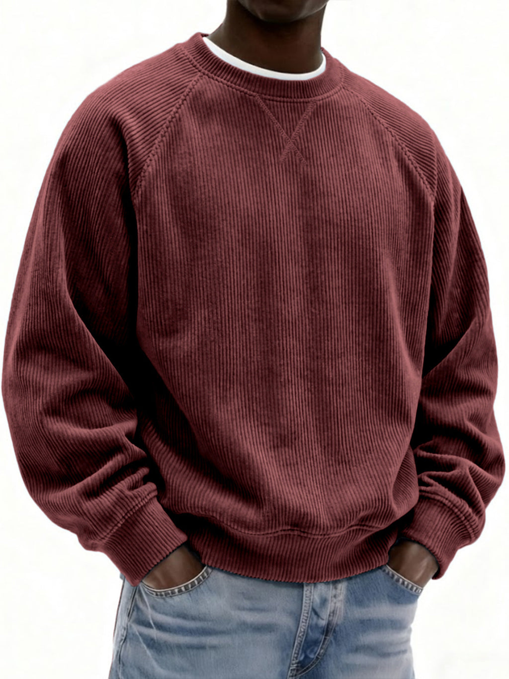 Men's Relaxed Corduroy Crewneck Pullover
