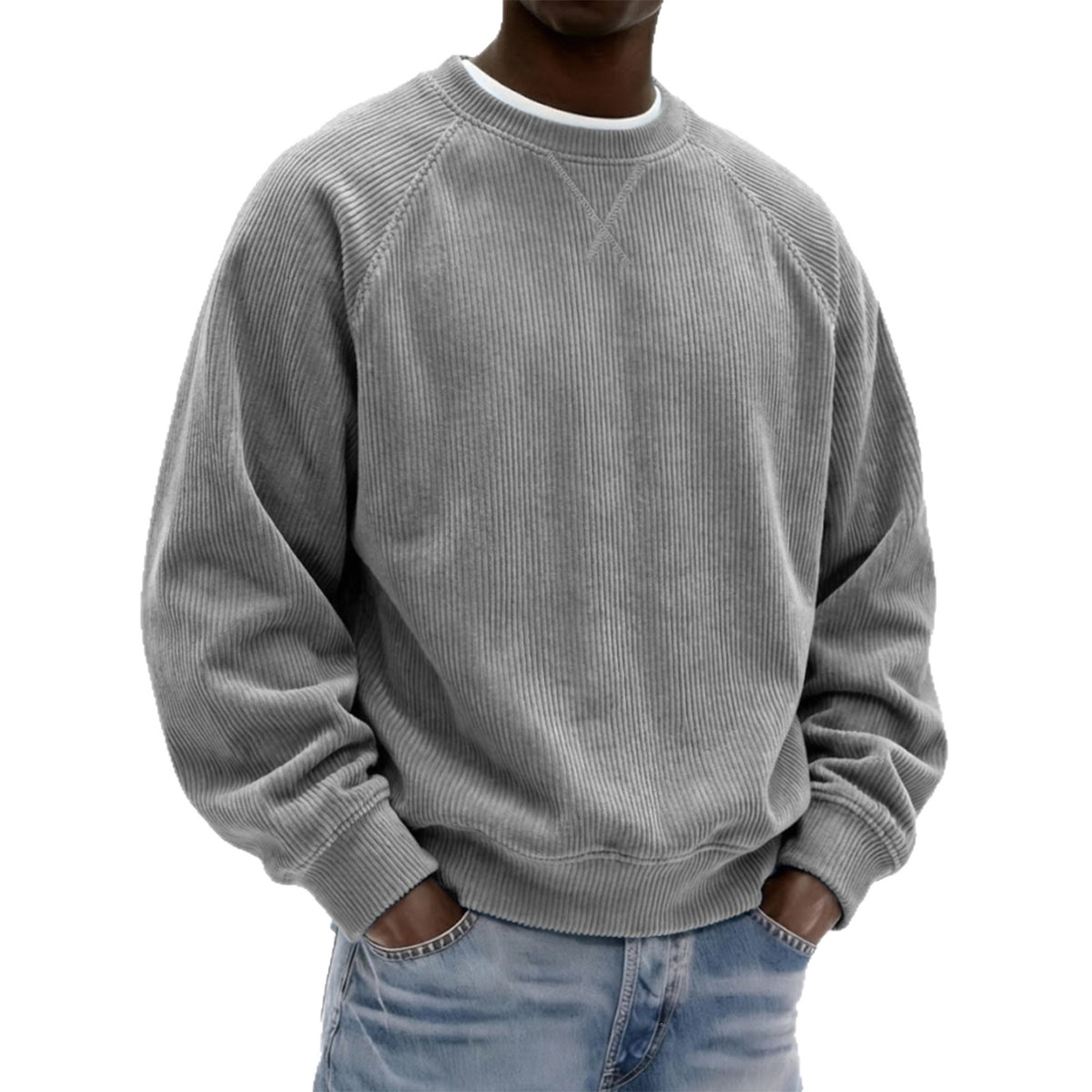 Men's Relaxed Corduroy Crewneck Pullover