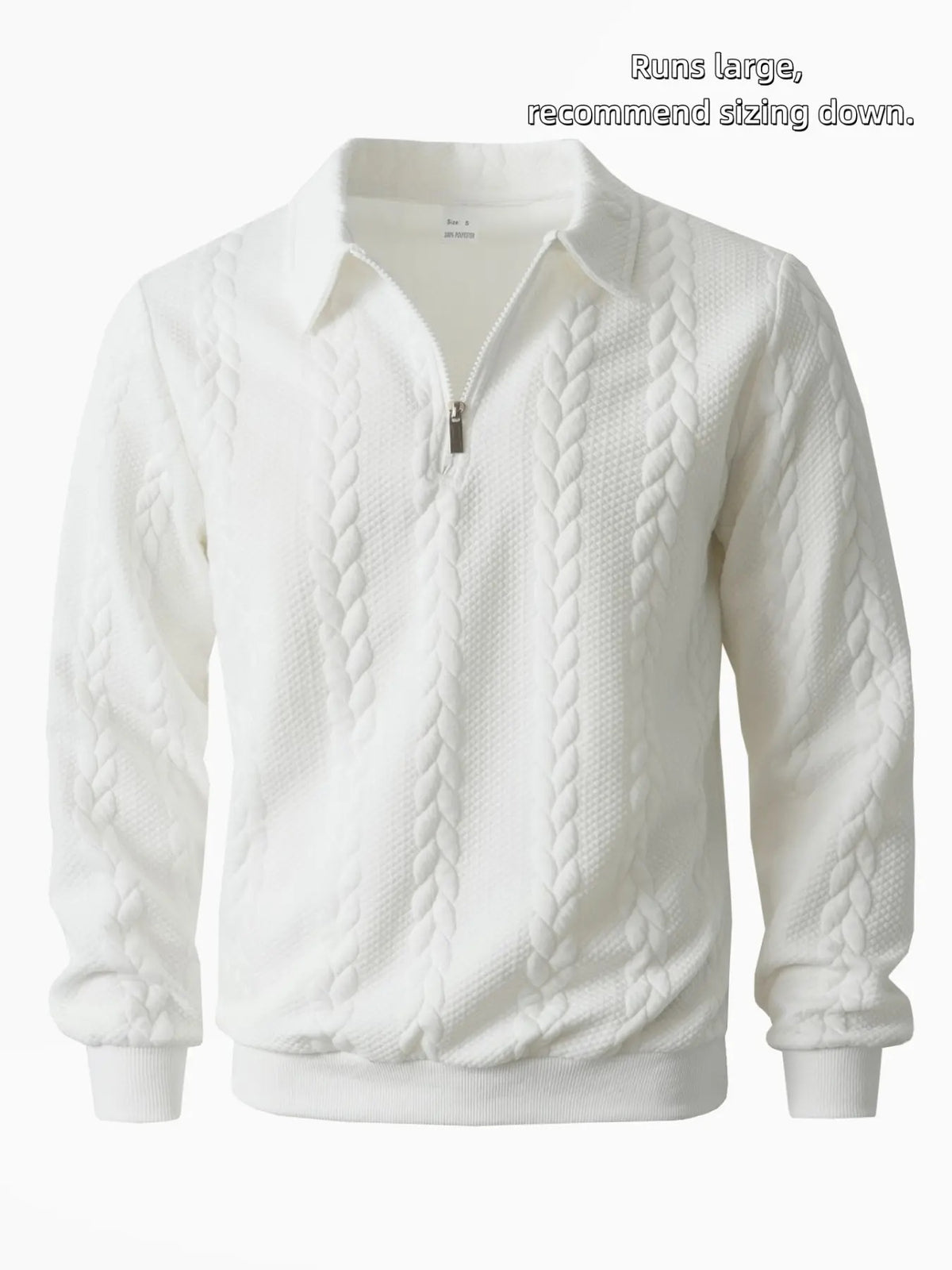 Men's Premium Ribbed Knit Half Zip Polo Sweater