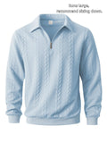 Men's Premium Ribbed Knit Half Zip Polo Sweater