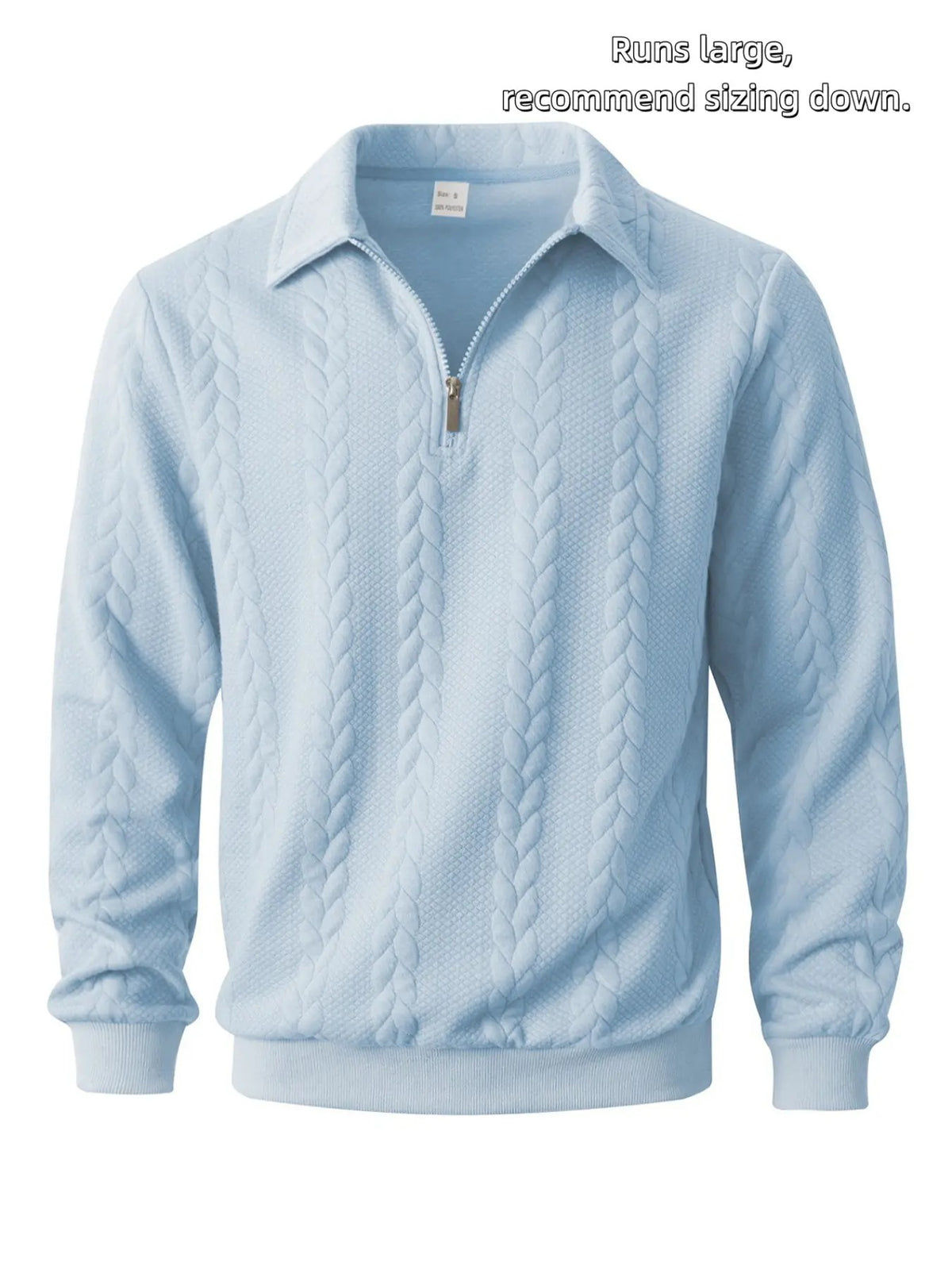 Men's Premium Ribbed Knit Half Zip Polo Sweater