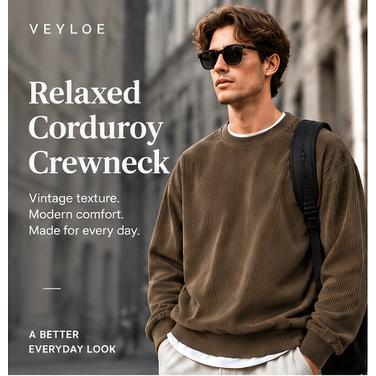 Men's Relaxed Corduroy Crewneck Pullover